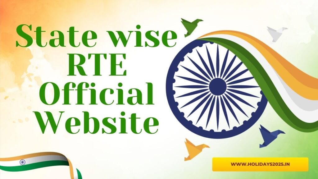 State wise RTE Admission 2025-2026 Official Website